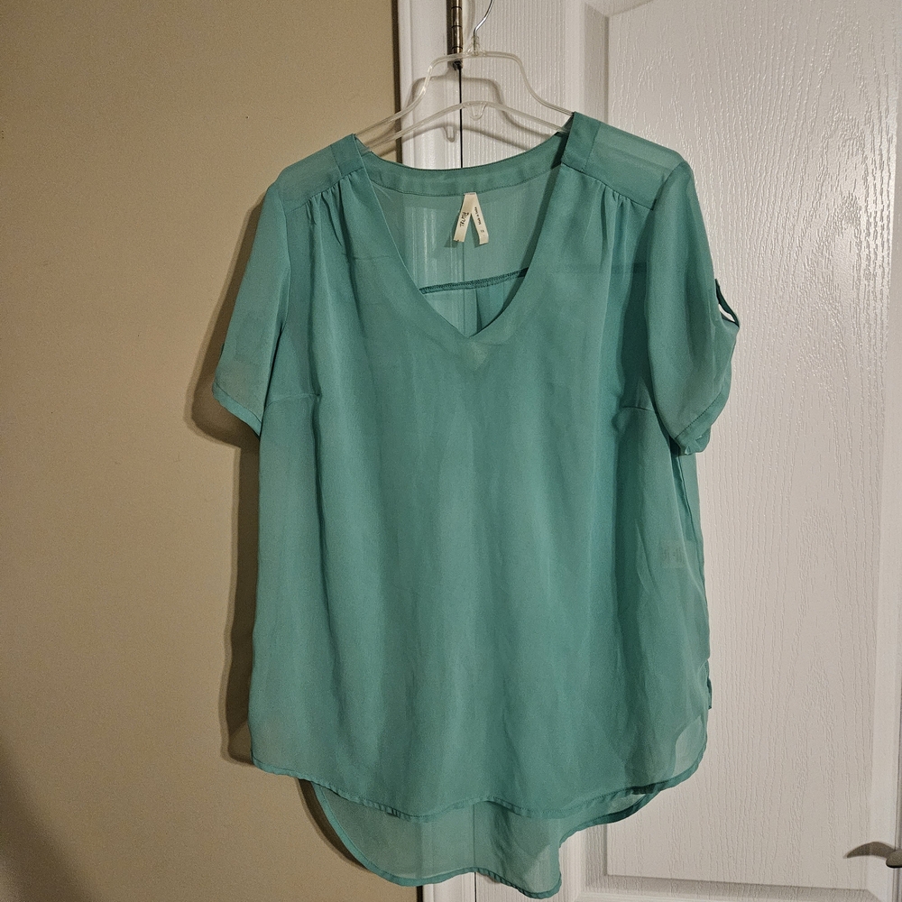 Truth Teal Short Sleeve Blouse